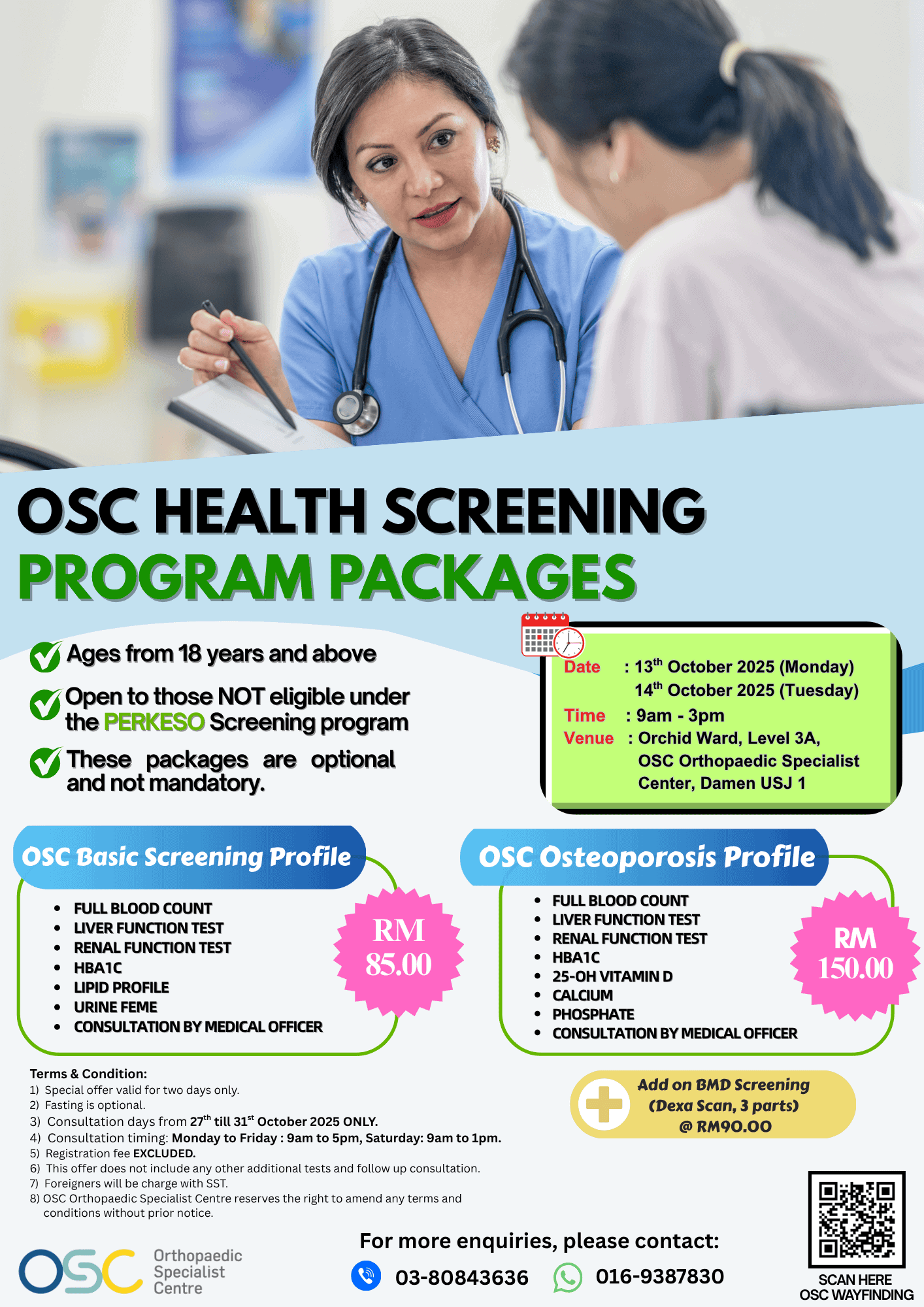 OSC Health Screening Program Packages